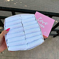 Подарунковий бокс шкарпеток жіночих білих укорочених трикотажних м'яких 16 шт 36-40 у подарунковій коробці Br BAR