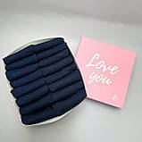 Прикольний бокс шкарпеток чоловічих синіх на літо коротких базових міцних однотонних 41-45 16 шт на Br BAR, фото 3