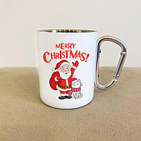 Креативний кухоль сталевий 300 мл із якісною сублімацією різдвяна чашка туристичний із металу Br BAR