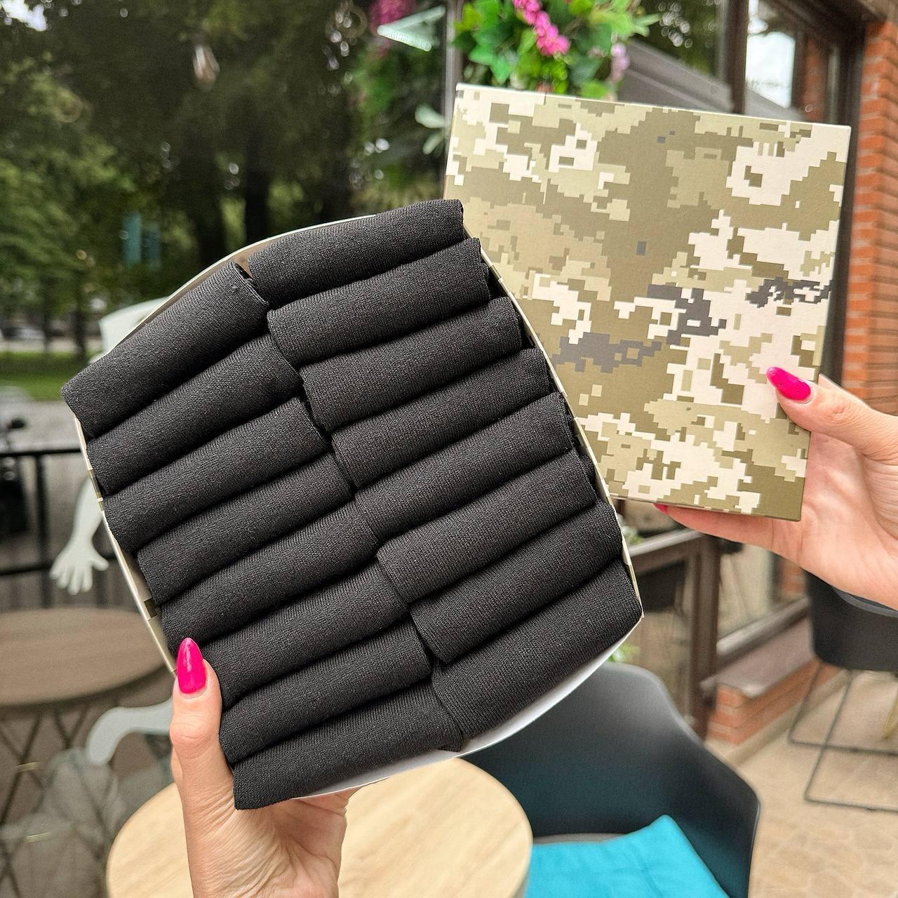 Практичний комплект шкарпеток чоловічих чорних укорочених трикотажних на літо 41-45 16 пар в подарунок для Br BAR, фото 1