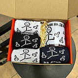 Чоловічий подарунковий бокс шкарпетки довгі весна-осінь 8 шт 40-45 і чашка з кераміки 330 мл принт Плани на день Br BAR, фото 9