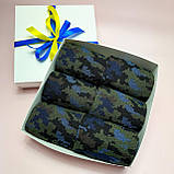 Подарунковий бокс шкарпеток чоловічих 40-45 р на 6 пар високі демісезонні з камуфляжним принтом трикотажні Br BAR, фото 2