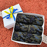 Подарунковий бокс шкарпеток чоловічих 40-45 р на 6 пар високі демісезонні з камуфляжним принтом трикотажні Br BAR, фото 3