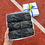 Подарунковий бокс шкарпеток чоловічих 40-45 р на 6 пар високі демісезонні з камуфляжним принтом трикотажні Br BAR, фото 5