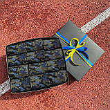 Подарунковий бокс чоловічих шкарпеток 40-45 на 12 пар високі трикотажні демісезонні з камуфляжним принтом Br BAR, фото 6