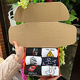 Комплект шкарпеток чоловічих довгих демісезонних з яскравими оригінальними малюнками написами 40-45 12 пар Br BAR, фото 8