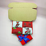 Прикольний бокс чоловічих шкарпеток на 4 пари 40-45 р з новорічним принтом високі трикотажні кольорові стильні Br BAR, фото 6