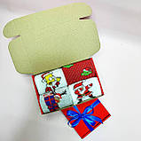 Новорічний бокс чоловічих шкарпеток на 4 пари 40-45 р. з якісним принтом високі бавовняні кольорові стильні Br BAR, фото 5