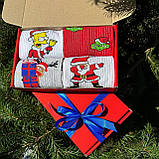 Новорічний бокс чоловічих шкарпеток на 4 пари 40-45 р. з якісним принтом високі бавовняні кольорові стильні Br BAR, фото 6