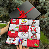 Стильний набір чоловічих шкарпеток на 12 пар 40-45 р з принтом молодіжні та повсякденні, креативні новорічні Br BAR, фото 3