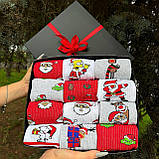 Стильний набір чоловічих шкарпеток на 12 пар 40-45 р з принтом молодіжні та повсякденні, креативні новорічні Br BAR, фото 7