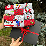 Стильний набір чоловічих шкарпеток на 12 пар 40-45 р з принтом молодіжні та повсякденні, креативні новорічні Br BAR, фото 8