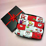 Новорічний бокс чоловічих шкарпеток на 12 пар 40-45 р з принтом трикотажні та повсякденні, креативні довгі Br BAR, фото 3