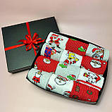 Новорічний бокс чоловічих шкарпеток на 12 пар 40-45 р з принтом трикотажні та повсякденні, креативні довгі Br BAR, фото 4