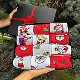 Новорічний бокс чоловічих шкарпеток на 12 пар 40-45 р з принтом трикотажні та повсякденні, креативні довгі Br BAR, фото 5