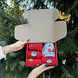 Новорічний чоловічий бокс з довгих бавовняних шкарпеток 8 пар 40-45 р керамічного кружки 330 мл для хлопця Br BAR, фото 2