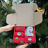 Новорічний чоловічий бокс з довгих бавовняних шкарпеток 8 пар 40-45 р керамічного кружки 330 мл для хлопця Br BAR, фото 3