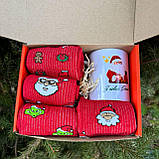 Новорічний чоловічий бокс з довгих бавовняних шкарпеток 8 пар 40-45 р керамічного кружки 330 мл для хлопця Br BAR, фото 7