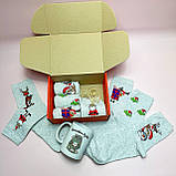 Новорічний чоловічий набір з бавовняних шкарпеток 8 пар 40-45 р керамічної чашки 330 мл для хлопця Br BAR, фото 4