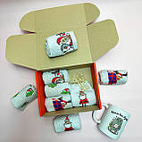 Новорічний чоловічий набір з бавовняних шкарпеток 8 пар 40-45 р керамічної чашки 330 мл для хлопця Br BAR, фото 5