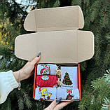 Новорічний чоловічий набір з керамічного кружки 330 мл та високих демісезонних шкарпеток 8 пар 40-45 р BAR, фото 3