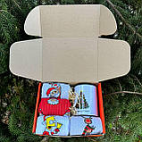 Новорічний чоловічий набір з керамічного кружки 330 мл та високих демісезонних шкарпеток 8 пар 40-45 р BAR, фото 2