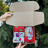 Новорічний чоловічий набір з довгих бавовняних шкарпеток 8 пар 40-45 р керамічного кружки 330 мл для хлопця Br BAR, фото 2