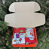 Новорічний чоловічий набір з довгих бавовняних шкарпеток 8 пар 40-45 р керамічного кружки 330 мл для хлопця Br BAR, фото 3