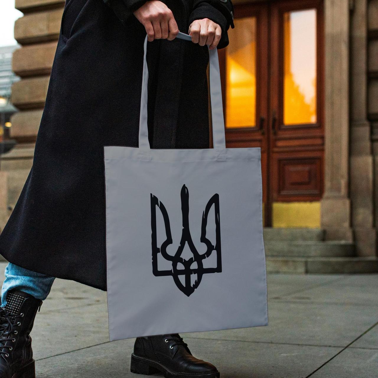 Зручна сумка жіноча шоппер з прикольним принтом "Герб України" з поліестеру водонепроникна мила Br BAR, фото 1