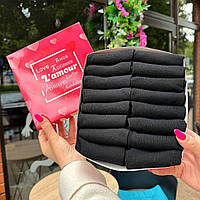 Однотонний набір шкарпеток чоловічих чорних коротких літніх трикотажних 41-45 16 пар на прикольний Br BAR