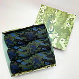 Подарунковий набір чоловічих шкарпеток 40-45 р на 6 пар довгі демісезонні з камуфляжним принтом в коробці Br BAR, фото 3