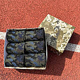 Подарунковий набір чоловічих шкарпеток 40-45 р на 6 пар довгі демісезонні з камуфляжним принтом в коробці Br BAR, фото 9