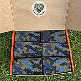 Подарунковий набір чоловічих шкарпеток 40-45 на 12 пар довгі бавовняні повсякденні з камуфляжним принтом Br BAR, фото 9