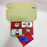 Новорічний набір чоловічих шкарпеток на 4 пари 40-45 р. з оригінальним принтом високі бавовняні кольорові модні Br BAR, фото 6