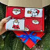 Новорічний набір чоловічих шкарпеток на 4 пари 40-45 р. з оригінальним принтом високі бавовняні кольорові модні Br BAR, фото 7