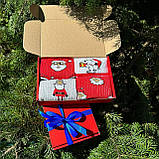 Новорічний набір чоловічих шкарпеток на 4 пари 40-45 р. з оригінальним принтом високі бавовняні кольорові модні Br BAR, фото 9