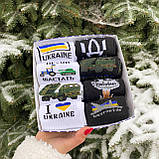 Новорічний набір жіночих якісних чорно-білих бавовняних шкарпеток 8 шт 36-41 з патріотичним принтом Br BAR, фото 8