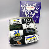 Новорічний подарунковий бокс жіночих високих бавовняних чорно-білих якісних шкарпеток 8 пар 36-41 Br BAR, фото 4