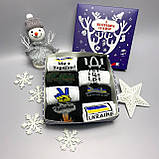 Новорічний подарунковий бокс жіночих високих бавовняних чорно-білих якісних шкарпеток 8 пар 36-41 Br BAR, фото 6