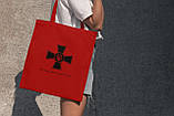 Зручна жіноча сумка шоппер з патріотичним принтом "ЗСУ мужність надихає" з тканини поліестеру Br BAR, фото 3