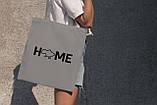 Компактна сумка жіноча шоппер з принтом "HOME країна" сіра з поліестеру патріотична тканинна Br BAR, фото 2