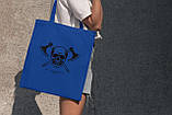Тканинна сумка жіноча шоппер з патріотичним принтом "ЗСУ гордість країни" синя з поліестеру модна Br BAR, фото 3