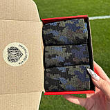 Модний бокс шкарпеток чоловічих 40-45 р на 3 пари високі весна осінь з принтом камуфляж ЗСУ Br BAR, фото 4