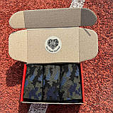 Модний бокс шкарпеток чоловічих 40-45 р на 3 пари високі весна осінь з принтом камуфляж ЗСУ Br BAR, фото 6