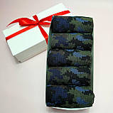 Крутий бокс шкарпеток чоловічих 40-45 р на 5 пар демісезонні високі з камуфляжним принтом стильні трикотажні Br BAR, фото 3