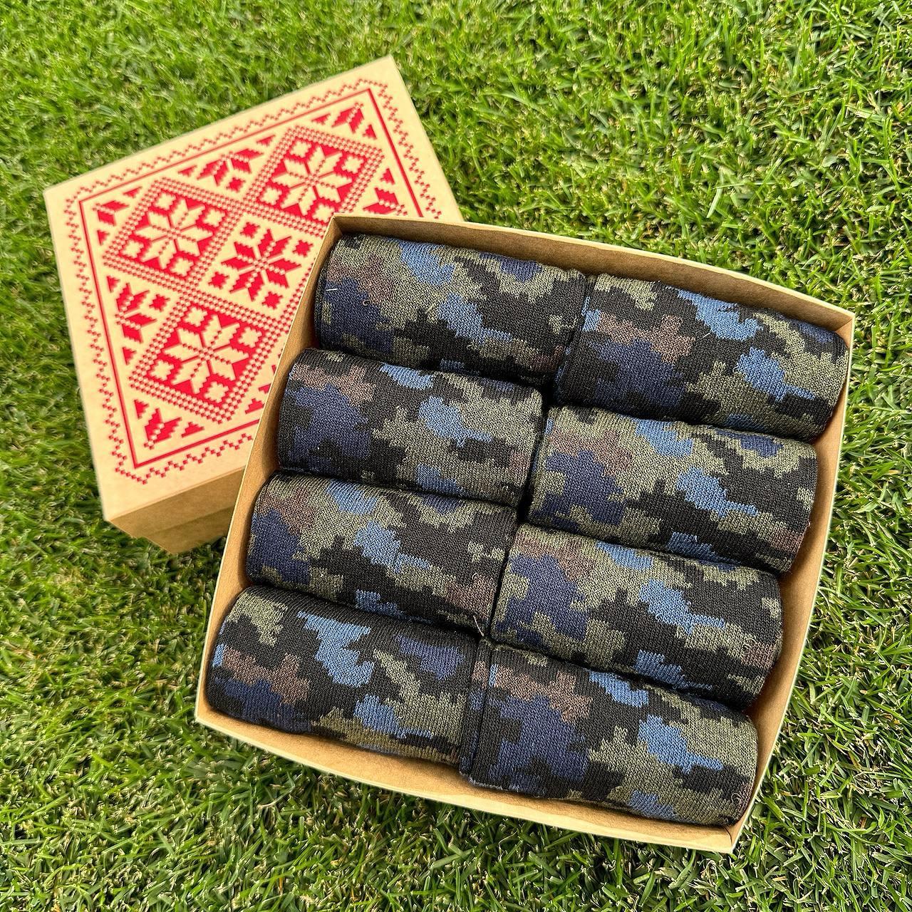 Прикольний набір шкарпеток чоловічих на 8 пар 40-45 р камуфляжні трикотажні, практивні і зручні, повсякденні Br BAR, фото 1