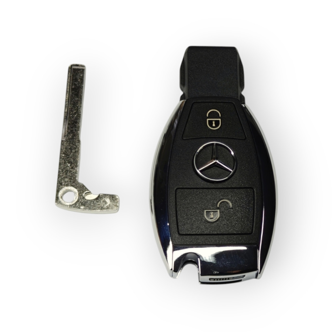 Корпус ключа Mercedes на 2 кнопки, рибка W216, W217, W117, W176, W197, W246, фото 1