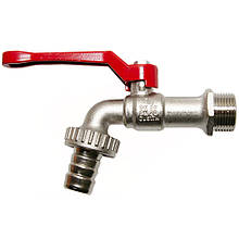 Кран водорозбірний зі штуцером BONOMI ARNO 1" для поливу та саду (Італія) 73000208R