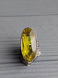 Цитрин 18 розмір кільце з натуральним цитрином кільце з каменем цитрин жовтий у сріблясті Індія!, фото 4