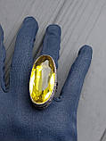 Цитрин 18 розмір кільце з натуральним цитрином кільце з каменем цитрин жовтий у сріблясті Індія!, фото 8